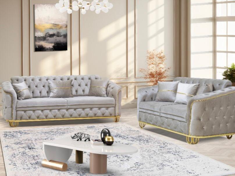 ALMIRA 3+2 or 3+2+1 SEATER SOFA AVAILABLE IN GREY,BLUE,MINK,BLACK & CREAM COLOURS