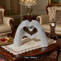 Heart Figurine Hand Heart Shaped Silver Statue Color Silvery Decorative Piece for Home Ornament
