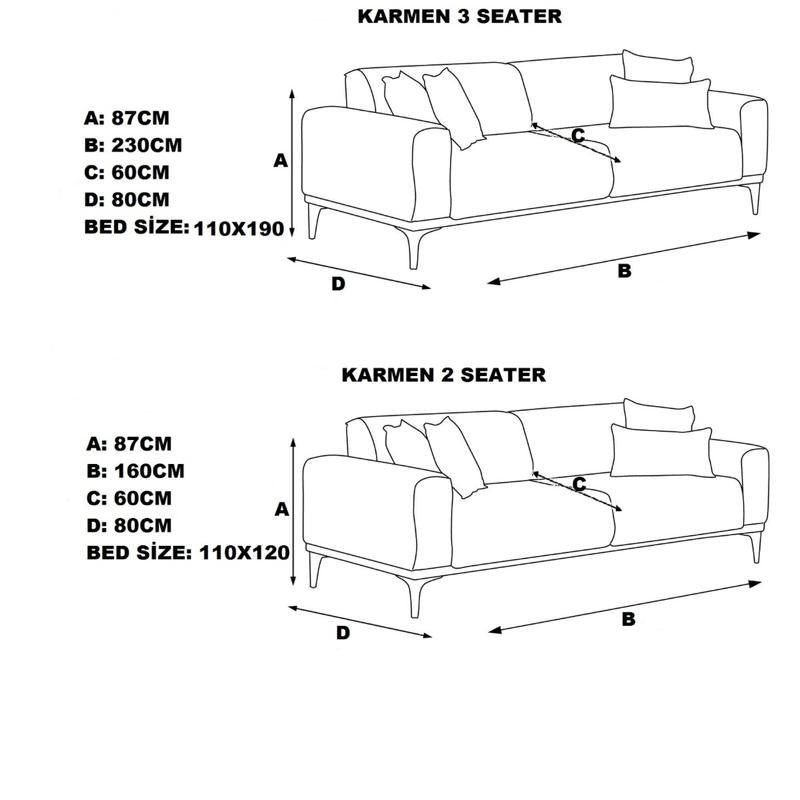 3+2 seater sofa bed - Suede materia - High quality yu