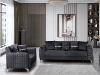 ATLAS 3+2 or 3+2+1  Seater Sofa Available in  Modern Living Room Furniture with Gold Legs and Plush Cushions