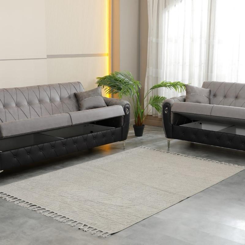 3+2 seater sofa bed - Suede materia - High quality yu