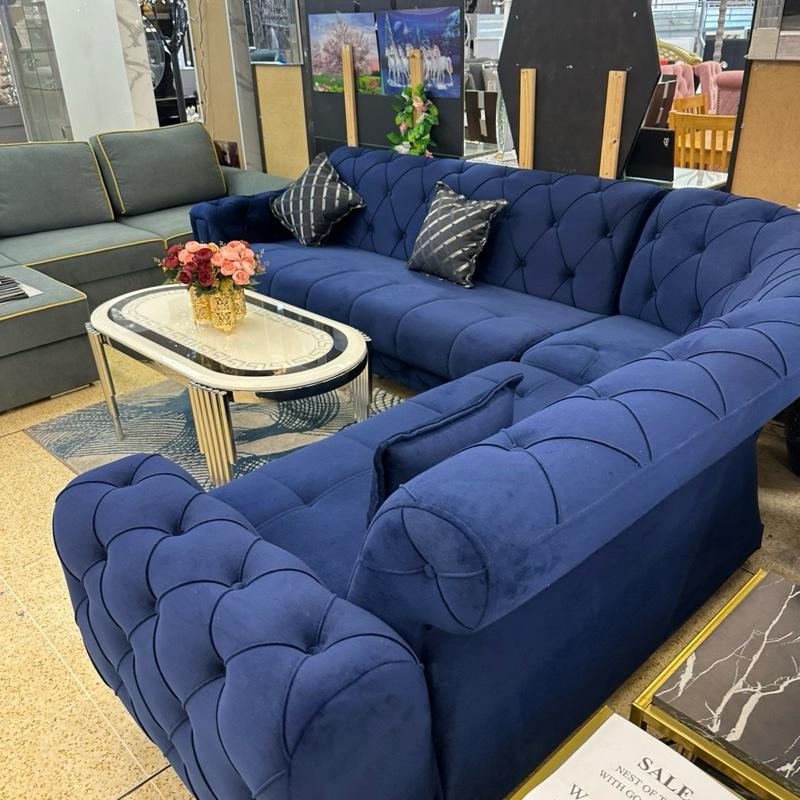 FONTANA CORNER SOFA BLUE WITH STORAGE - UNIVERSAL ( RIGHT HAND OR LEFT HAND ANYTIME )- MORE COLOURS AVAILABLEE