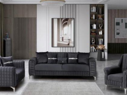ATLAS 3+2 or 3+2+1  Seater Sofa Available in  Modern Living Room Furniture with Gold Legs and Plush Cushions