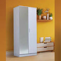 Derby Small Wardrobe  - High Gloss & Full Mirror Wardrobe in Grey , Black & White Colours