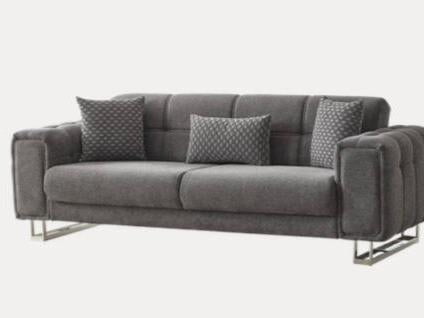 ROSE SOFA BED 3+2 or 3+2+1 seater Cream & Dark Grey Fixed Arms Modern Design Comfortable Seating & Sleeping Solution for Living Rooms Bedrooms Guest Rooms