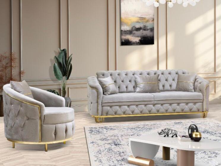ALMIRA 3+2 or 3+2+1 SEATER SOFA AVAILABLE IN GREY,BLUE,MINK,BLACK & CREAM COLOURS