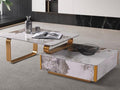 Haven coffee table available in white & gold colour in modern design suitable for living & dining room