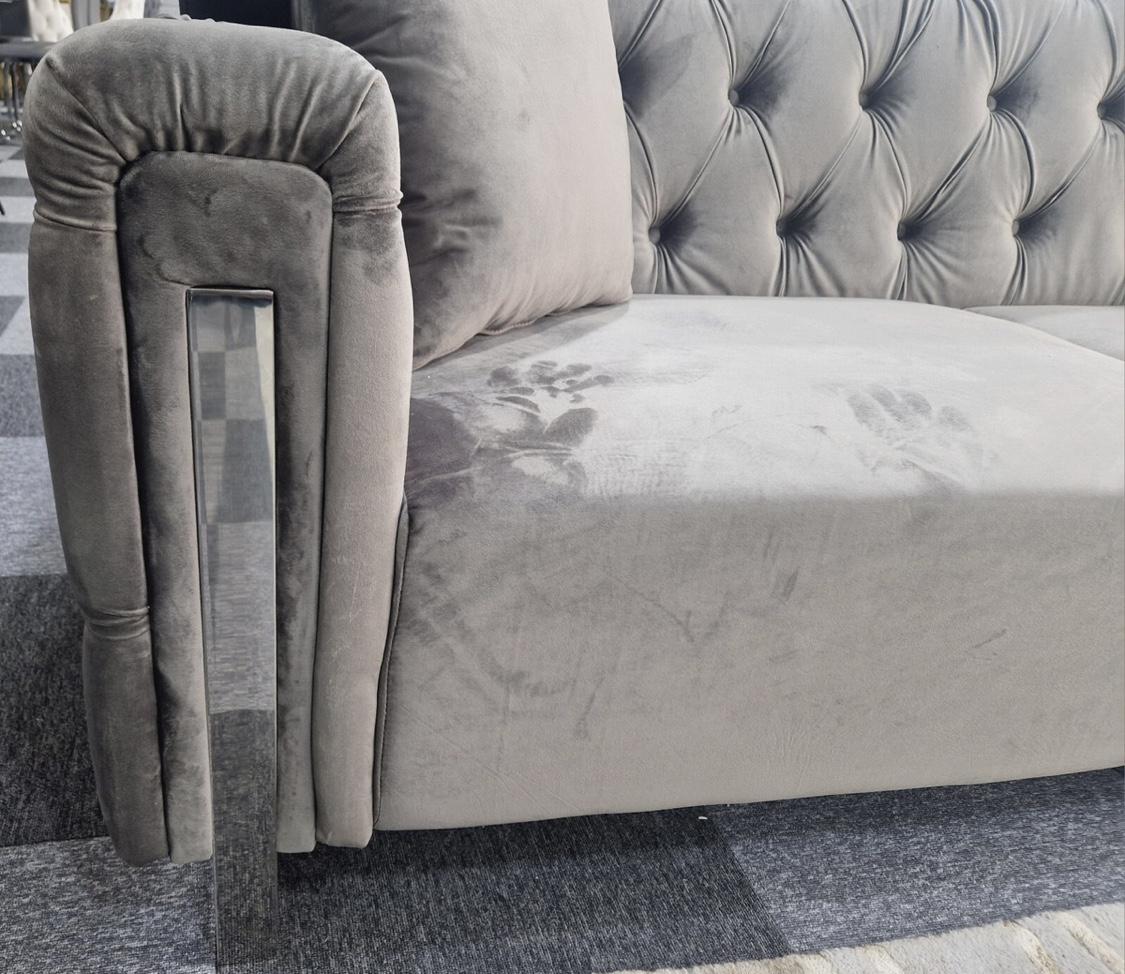 Tuxedo chesterfield 3+2 plush velvet sofa
