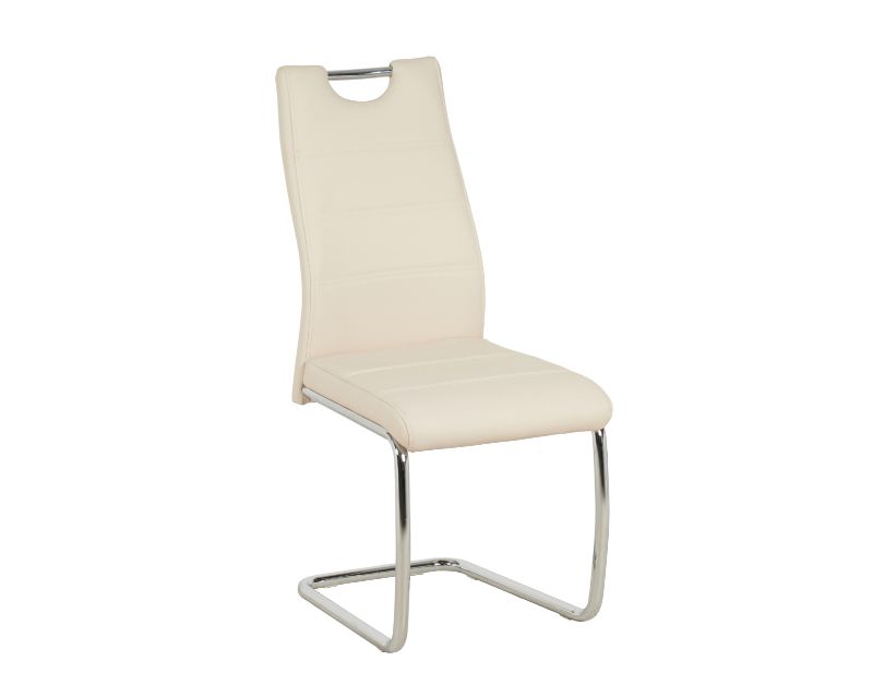 DEMANDO LEATHER DINING CHAIRS AVAILABLE IN 2 COLOURS CREAM & GREY