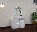 Aviva Dressing Table - 3 Tone LED , Strong MDF , Comfy Stool , Handless Deep Drawers With High Gloss Mirror