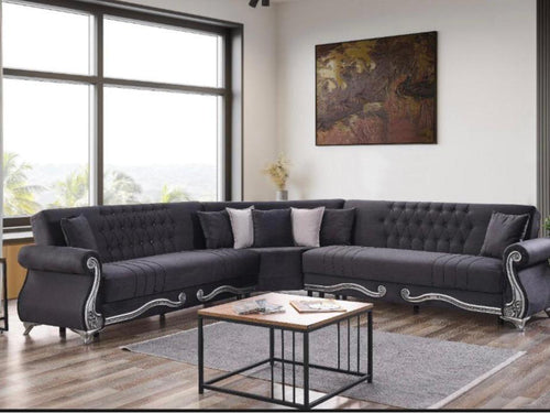 ALYA SOFA BED AND CORNER SOFA AVAILABLE IN GREY & CREAM COLOUR Fixed Arms Design Comfortable Seating