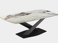 Harmony Ceramic Coffee Table in White & Black with Metal Base Modern Design for Living Room