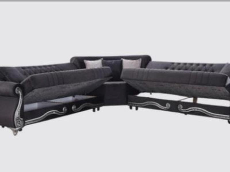ALYA SOFA BED AND CORNER SOFA AVAILABLE IN GREY & CREAM COLOUR Fixed Arms Design Comfortable Seating