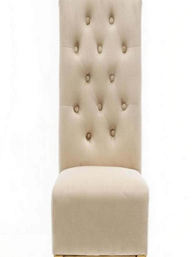 AYZAL Velvet High Back Dining Chairs with Lion Knocker Padded Gold Trim Quilted Design for Luxury Dining Rooms Black Gold Cream Gold Grey Silver