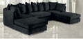 ZEUS U SHAPED SOFA IN CHENILLE FABRIC AVAILABLE IN COLOURS (BLACK, MINK, GREY, BEIGE )