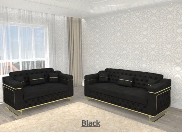 Ruby 3+2 Seater Sofa Set - LED Lights , Metal Legs , RollOver Bed , Under Storage , Full Memory Foam
