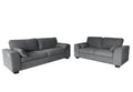 Zest Soda 3+2 Seater Sofa Set with Cupholder Grey Fabric Modern Living Room Furniture Fixed Arms Contemporary Style