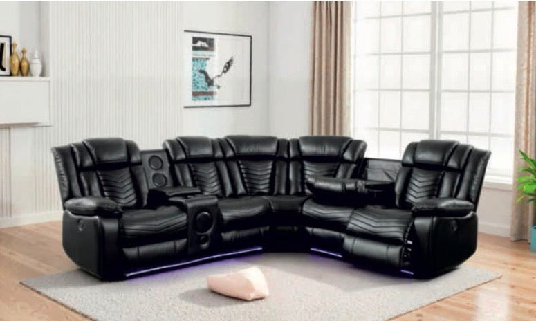 Michigan Leather Corner Sofa