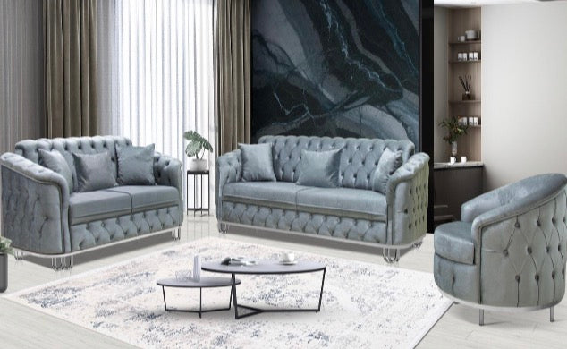 ALMIRA 3+2 or 3+2+1 SEATER SOFA AVAILABLE IN GREY,BLUE,MINK,BLACK & CREAM COLOURS