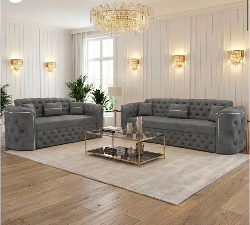 Luxor 3+2 Seater Sofa Set - LED Light , Full Memory Foam , Roll Over Bed , Metal Legs , Under Storage
