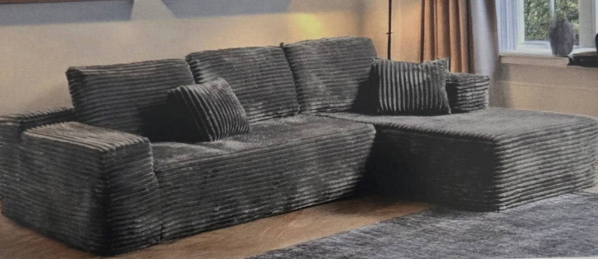 MONACA COMPRESSED CORNER SOFA WITH DOUBLE JUMBO FABRIC