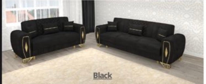 Sienna 3+2 Seater Sofa Set - LED Light , Full Memory Foam , Under Storage , Metal Legs , Roll Over Bed