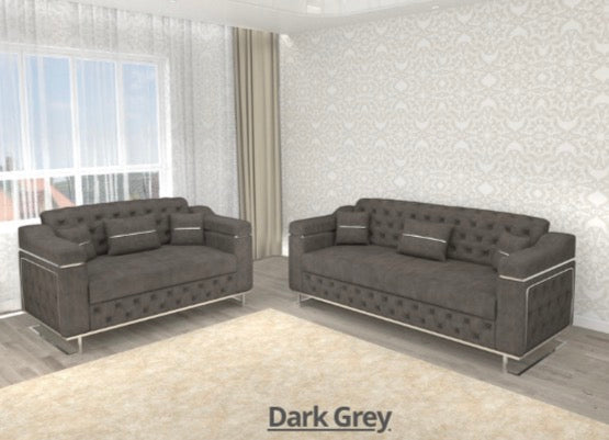 Ruby 3+2 Seater Sofa Set - LED Lights , Metal Legs , RollOver Bed , Under Storage , Full Memory Foam