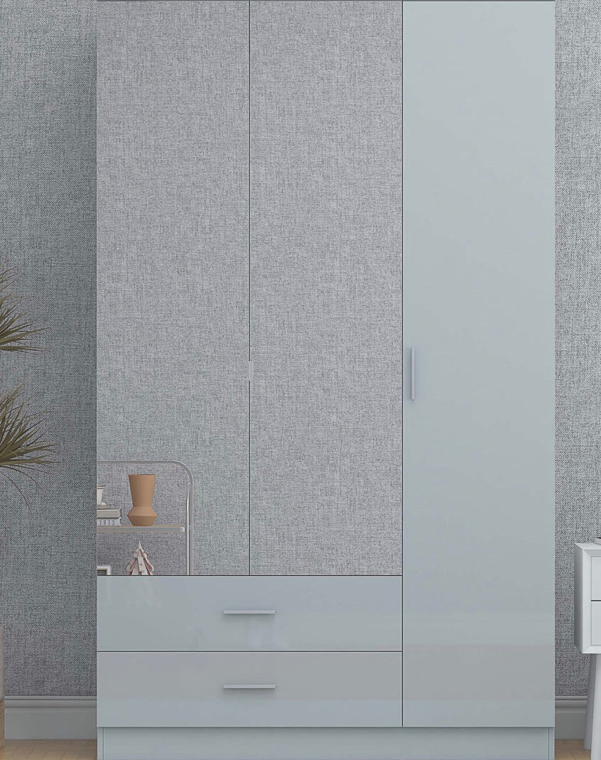 Derby Glossy Wardrobe in Dark Grey , Grey , Black & White Perfect for any Bedroom