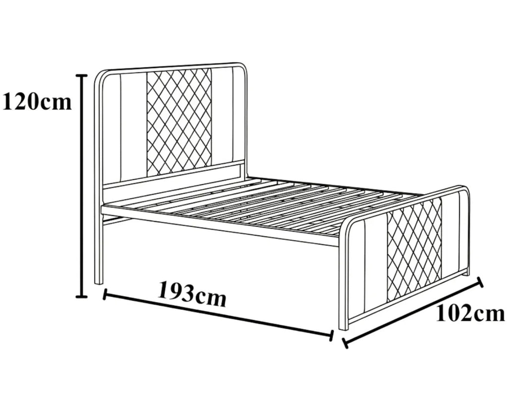 Nina Suede Fabric Bed , Solid Boaed made with MDF as a Mattress Base , Internal Storage 38cm.