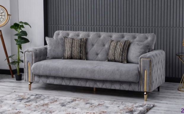 PRAG 3+2 or 3+2+1  SEATER SOFA IN CREAM & GREY COLOUR