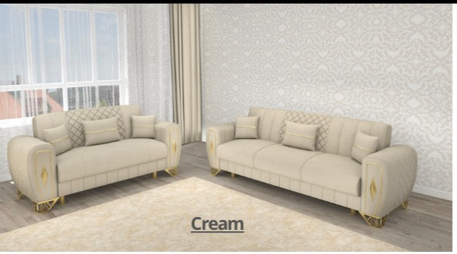 Avora 3+2 Seater Sofa Set - LED Light , Under Storage , Metal Legs , Roll Over Bed , Full Memory Foam