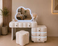 Premium Bedroom Vanity Table Set with LED Mirror, Drawers & Stool