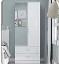 Derby Glossy Wardrobe in Grey , Dark Grey , Black , White with Drawers Suitable for Bedroom