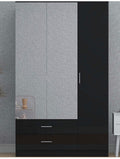 Derby Glossy Wardrobe in Dark Grey , Grey , Black & White Perfect for any Bedroom