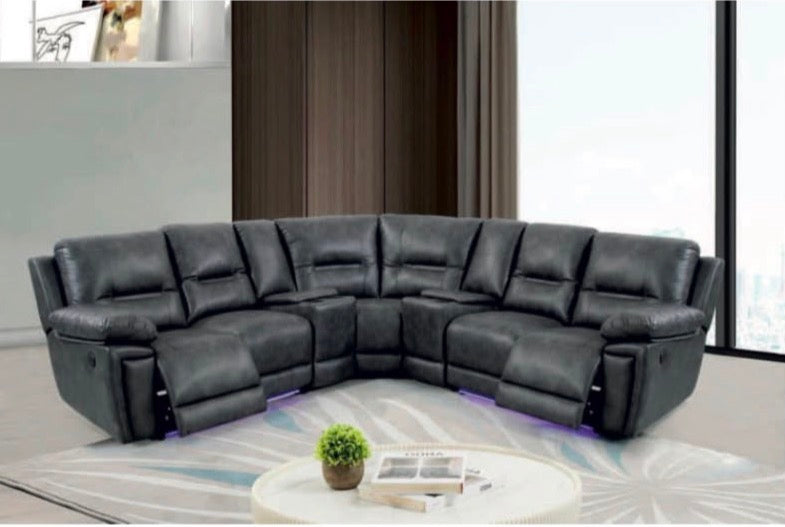 Sara Tech Leather Corner Suite