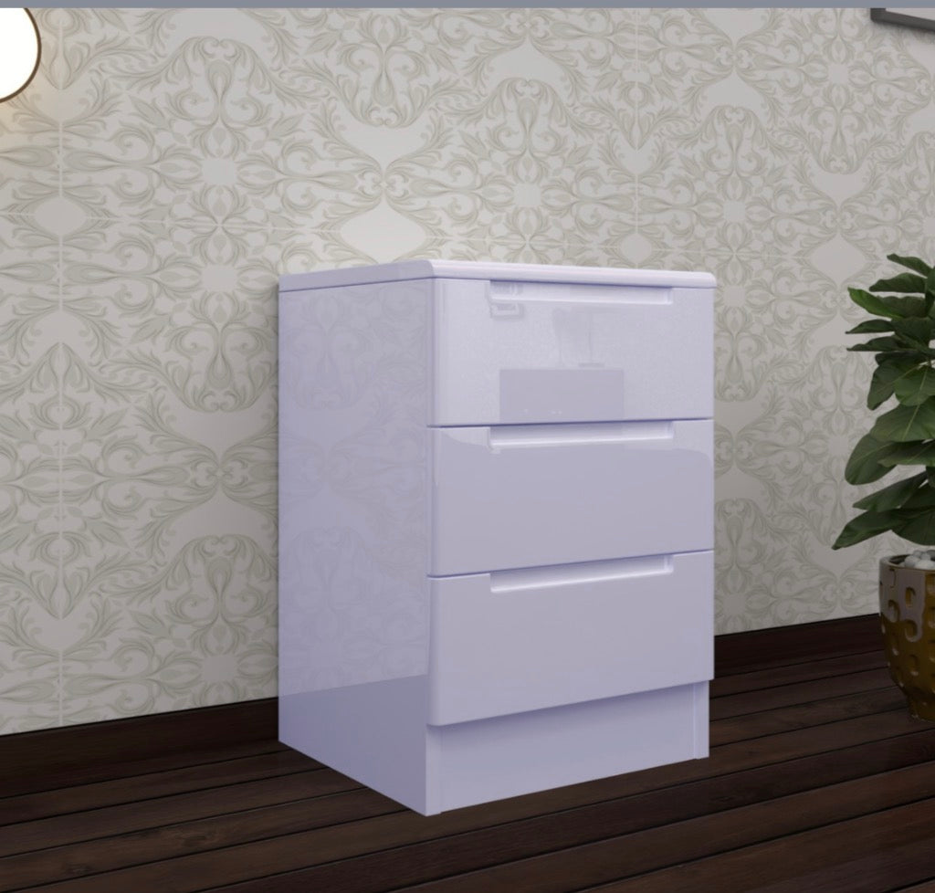 Fenlo Bed Sides - Ample Storage Space , Fully High Gloss , Deep Drawers , Strong MDF , Multiple Drawers , Handless