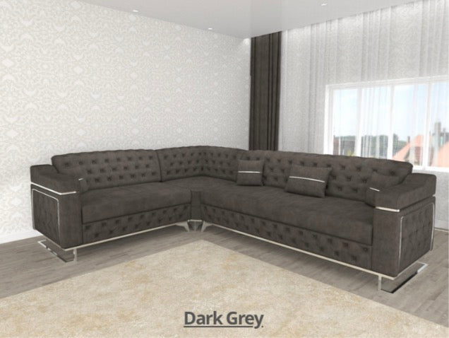 Ruby Corner Sofa - LED Light , Under Storage , Metal Legs , Roll Over Bed , Full Memory Foam
