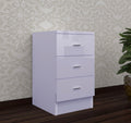 Norvik Bed Sides - High Gloss Front , Chrome Handles , Deep Drawers , Multiple Drawers , Strong MDF , Ample Storage Space