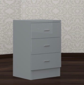 Norvik Bed Sides - High Gloss Front , Chrome Handles , Deep Drawers , Multiple Drawers , Strong MDF , Ample Storage Space