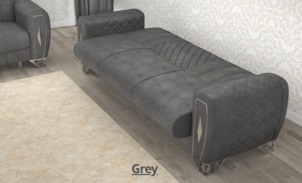 Avora 3+2 Seater Sofa Set - LED Light , Under Storage , Metal Legs , Roll Over Bed , Full Memory Foam