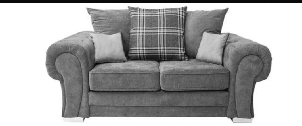 VERONA FABRIC SUITE 3+2+1 & CORNER SOFA in Grey Color - Elegant Modern Living Space Furniture Set