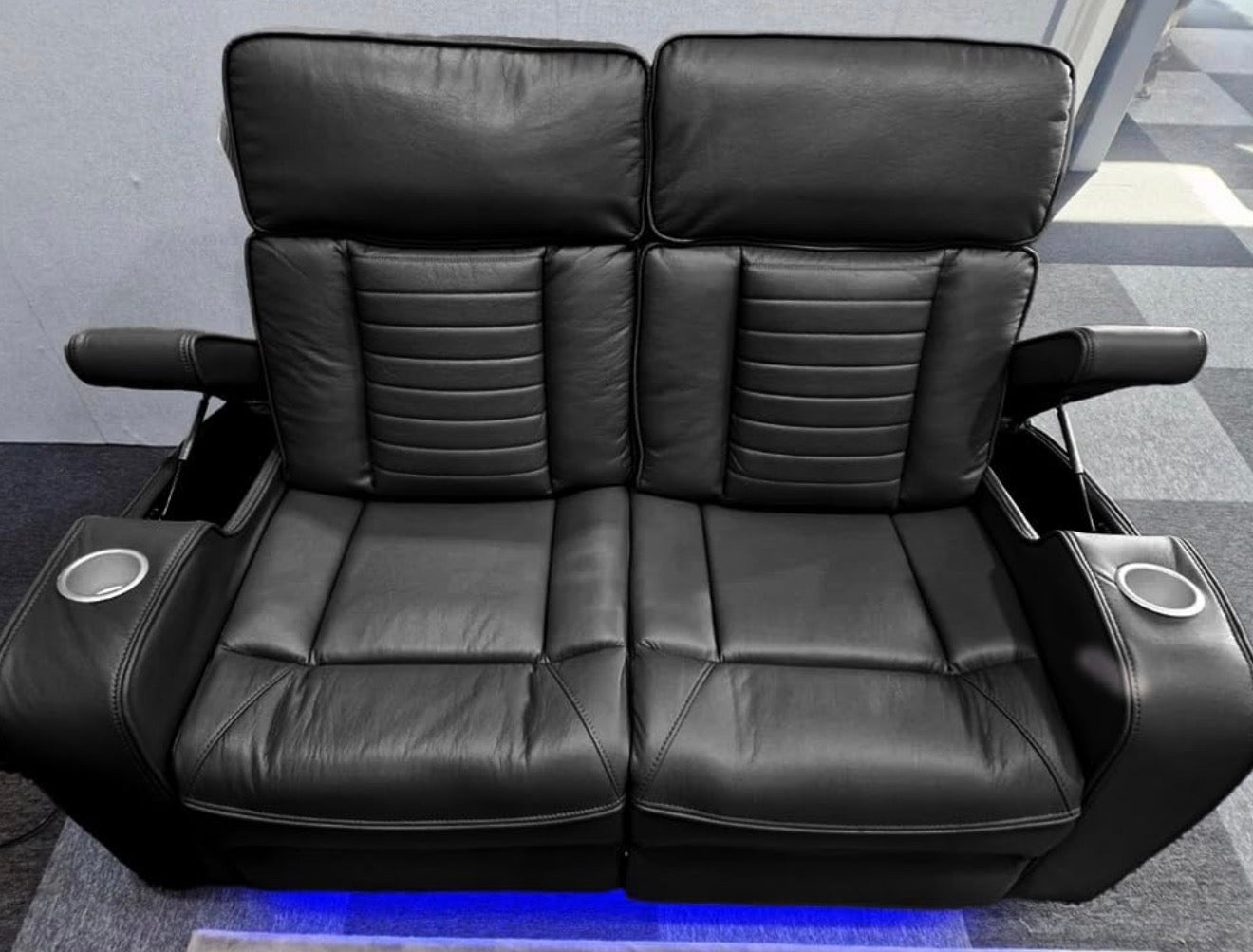 Tuacane Leather 3+2 Seater Sofa Set , Electric recliners, cupholders, USB charging, wireless charging, comfortable cinematic sofas, colour black or brown or grey