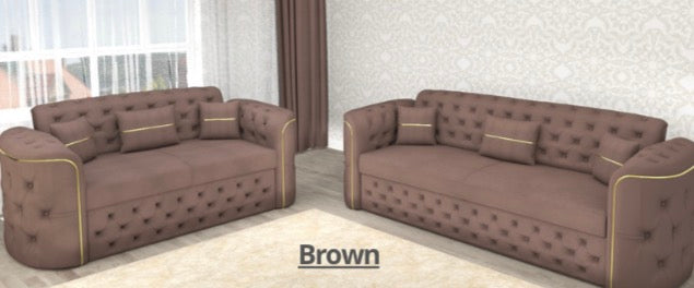 Luxor 3+2 Seater Sofa Set - LED Light , Full Memory Foam , Roll Over Bed , Metal Legs , Under Storage