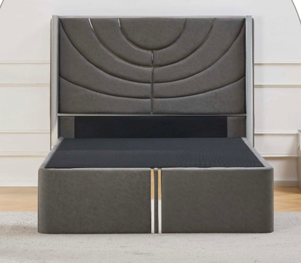 Ethiopia Bed with Gas Lift MDF Button - Double King Size Sturdy MDF Construction Easy Height Adjustment Practical Bedroom Choice