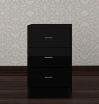 Norvik Bed Sides - High Gloss Front , Chrome Handles , Deep Drawers , Multiple Drawers , Strong MDF , Ample Storage Space