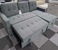Francesca Sofa Pull Out Bed with Storage LED Lights CupHolder Fixed Arms Comfortable Seating British English