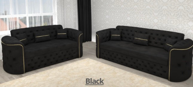 Luxor 3+2 Seater Sofa Set - LED Light , Full Memory Foam , Roll Over Bed , Metal Legs , Under Storage