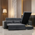 LUKA FABRIC UNIVERSAL SOFA BED IN GREY COLOR ALONG WITH STORAGE