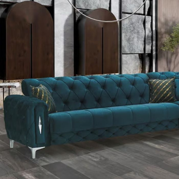 Fotana Luxe Velvet Corner Sofabed
