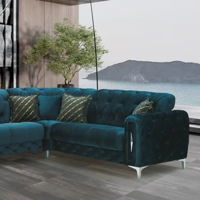 Fotana Luxe Velvet Corner Sofabed
